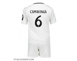 Real Madrid Eduardo Camavinga #6 Prima Maglia Bambino 2024-25 Manica Corta (+ Pantaloni corti)